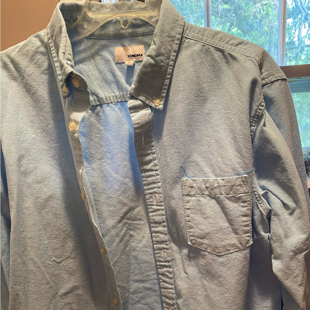 Mens large Soma button down shirt long sleeve